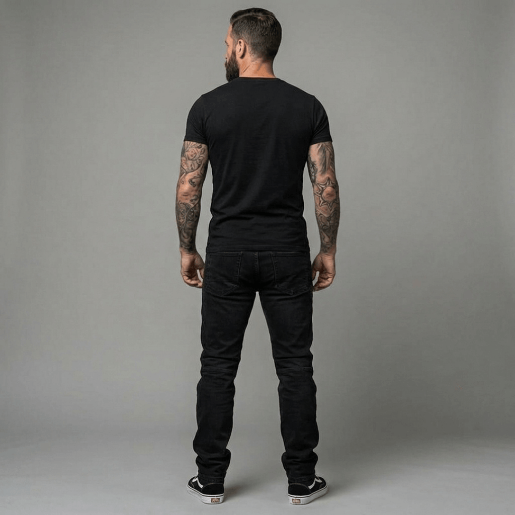 The Warden Riding Jean in black — back view