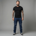 The Warden Riding Jean in blue — front, full silhouette
