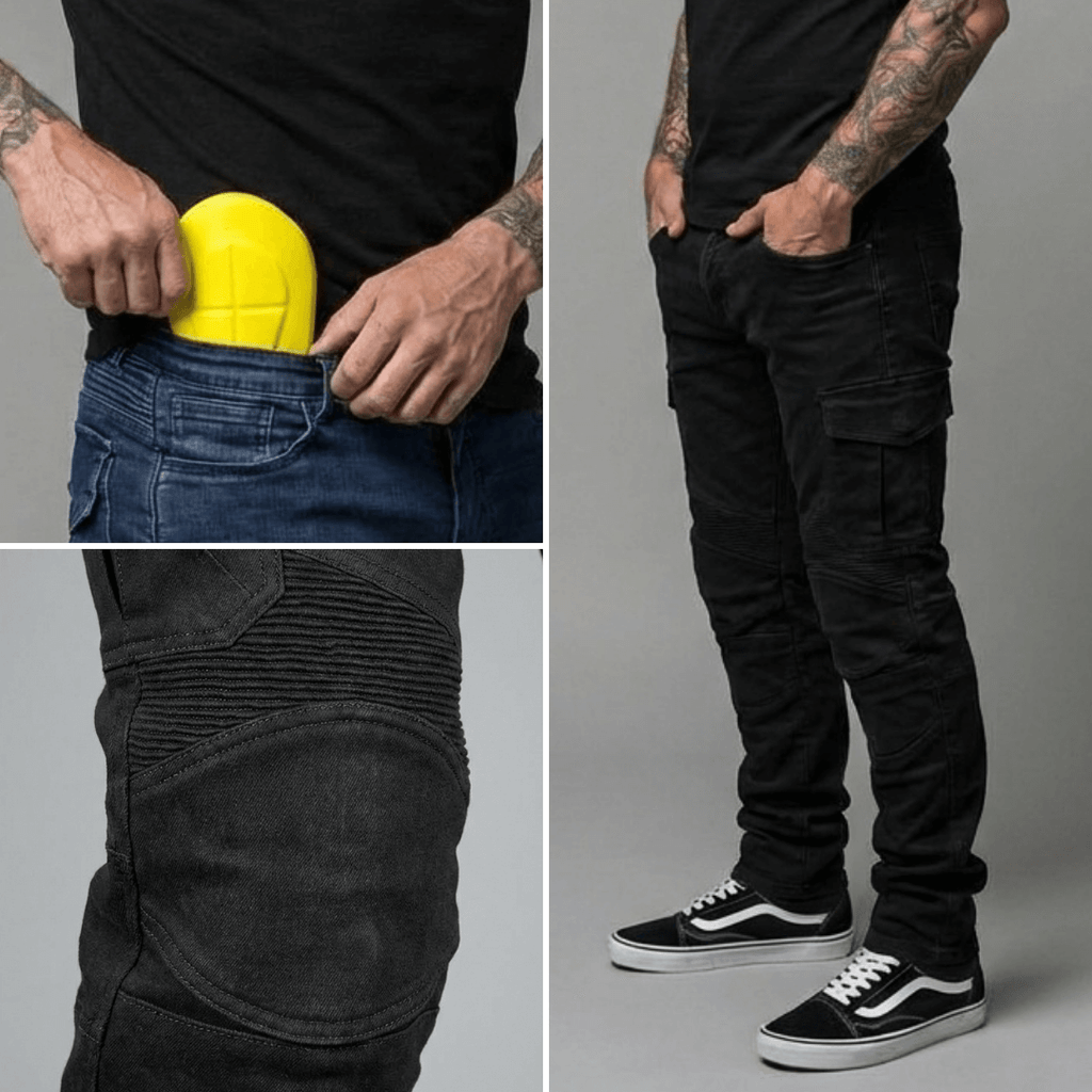 The Warden Riding Jean — removable hip armour and knee panel details