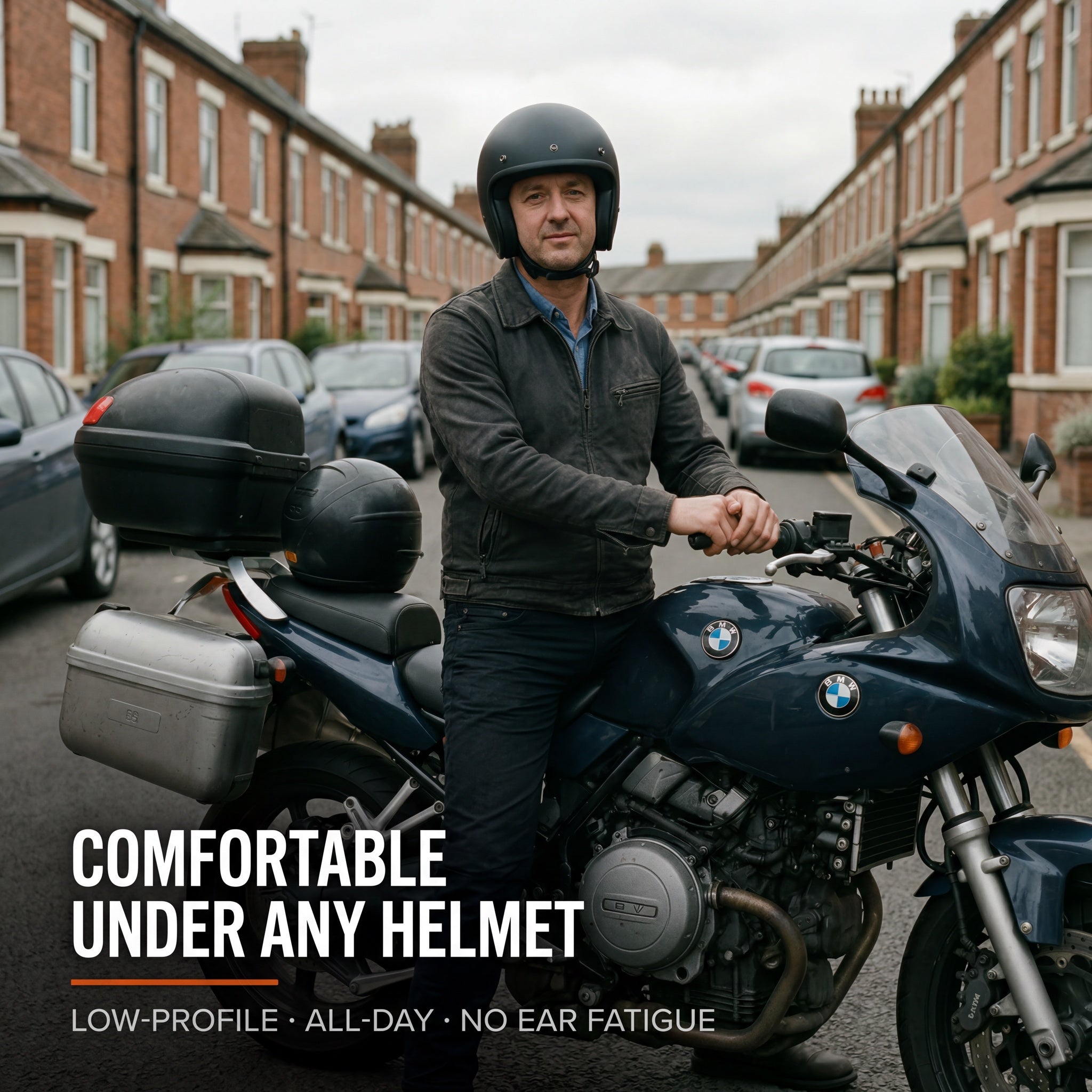 WARDEN earplugs are comfortable under any helmet